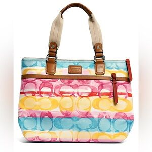 Coach Hampton Multicolor Shoulder Bag, Very good preowned